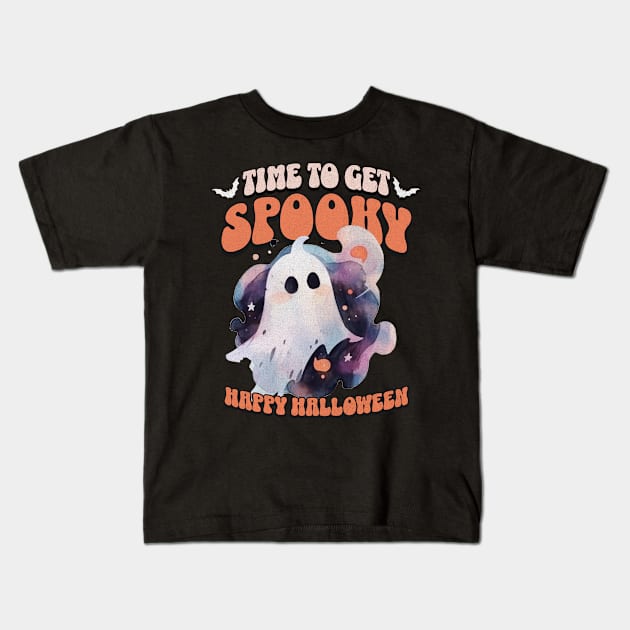 Time to get Spooky - Halloween sheet ghost Kids T-Shirt by Sara-Design2